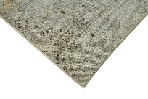 Overdyed Vintage Grey Vintage Cotton Wool Handmade Area Rug 5'11'' x 9'7''
