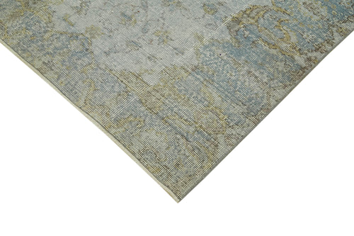Overdyed Vintage Blue Vintage Cotton Wool Handmade Area Rug 5'9'' x 8'11''