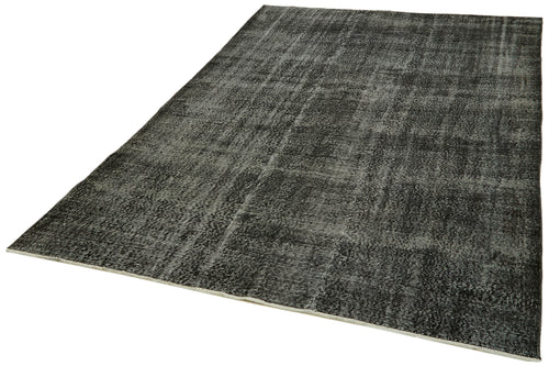 Overdyed Vintage Black Vintage Cotton Wool Handmade Area Rug 6'0'' x 9'10''