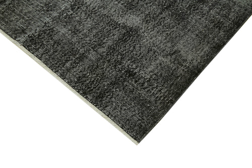 Overdyed Vintage Black Vintage Cotton Wool Handmade Area Rug 6'0'' x 9'10''