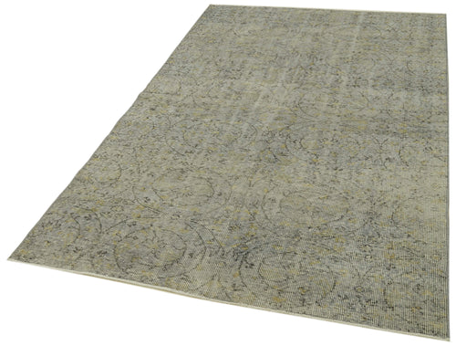 Overdyed Vintage Grey Vintage Cotton Wool Handmade Area Rug 4'9'' x 8'2''