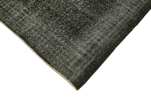 Overdyed Vintage Black Vintage Cotton Wool Handmade Area Rug 5'6'' x 9'9''