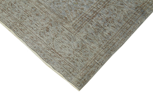 Overdyed Vintage Blue Vintage Cotton Wool Handmade Area Rug 5'2'' x 7'9''