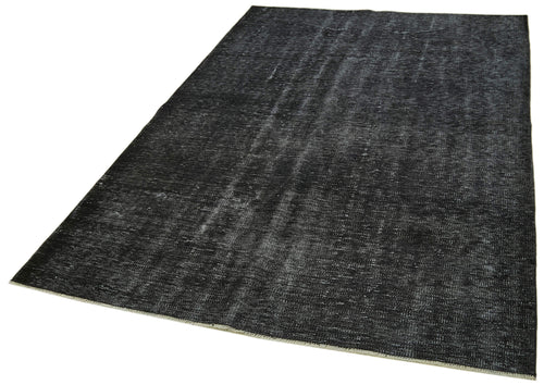 Overdyed Vintage Blue Vintage Cotton Wool Handmade Area Rug 5'2'' x 8'3''