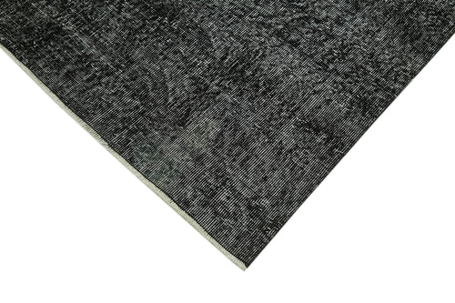 Overdyed Vintage Black Vintage Cotton Wool Handmade Area Rug 6'1'' x 9'4''