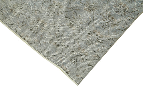 Overdyed Vintage Blue Vintage Cotton Wool Handmade Area Rug 4'8'' x 7'4''