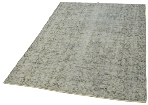 Overdyed Vintage Blue Vintage Cotton Wool Handmade Area Rug 4'8'' x 6'11''