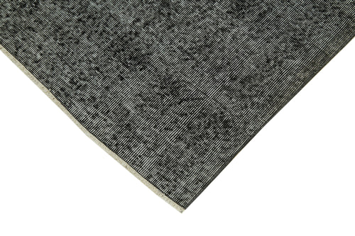 Overdyed Vintage Black Vintage Cotton Wool Handmade Area Rug 6'9'' x 9'11''