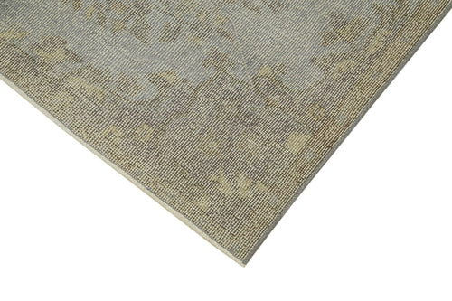 Overdyed Vintage Blue Vintage Cotton Wool Handmade Area Rug 4'9'' x 8'6''