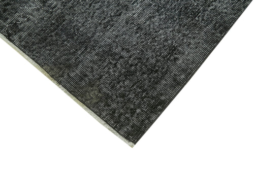 Overdyed Vintage Black Vintage Cotton Wool Handmade Area Rug 6'6'' x 10'8''