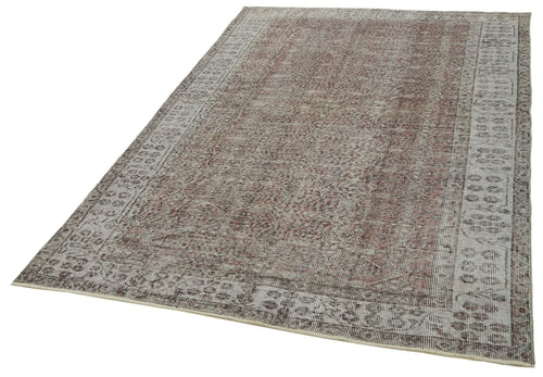 Overdyed Vintage Grey Vintage Cotton Wool Handmade Area Rug 5'3'' x 8'6''