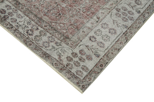 Overdyed Vintage Grey Vintage Cotton Wool Handmade Area Rug 5'3'' x 8'6''