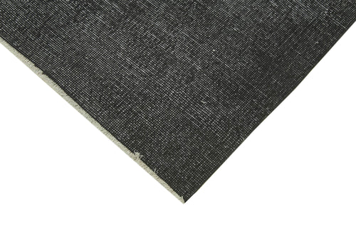 Overdyed Vintage Black Vintage Cotton Wool Handmade Area Rug 4'10'' x 8'10''