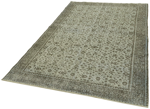 Overdyed Vintage Blue Vintage Cotton Wool Handmade Area Rug 5'3'' x 8'10''