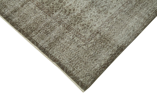 Overdyed Vintage Grey Vintage Cotton Wool Handmade Area Rug 6'11'' x 10'4''