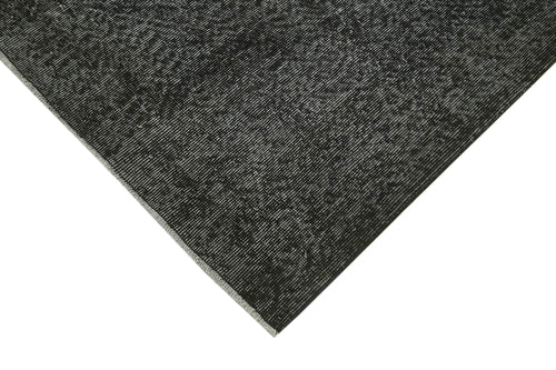 Overdyed Vintage Black Vintage Cotton Wool Handmade Area Rug 6'11'' x 10'4''