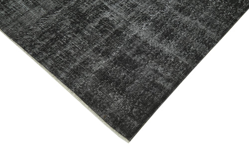 Overdyed Vintage Black Vintage Cotton Wool Handmade Area Rug 7'3'' x 10'5''