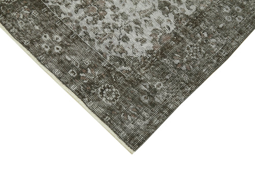 Overdyed Vintage Grey Vintage Cotton Wool Handmade Area Rug 5'1'' x 9'5''