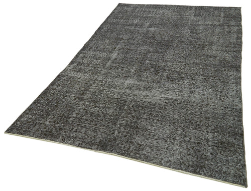 Overdyed Vintage Grey Vintage Cotton Wool Handmade Area Rug 4'11'' x 8'6''
