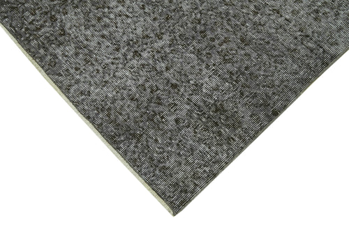 Overdyed Vintage Grey Vintage Cotton Wool Handmade Area Rug 4'11'' x 8'6''