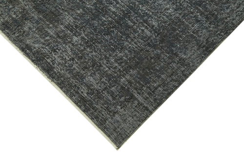 Overdyed Vintage Black Vintage Cotton Wool Handmade Area Rug 6'1'' x 9'4''