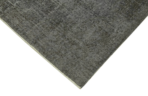 Overdyed Vintage Black Vintage Cotton Wool Handmade Area Rug 6'7'' x 10'4''