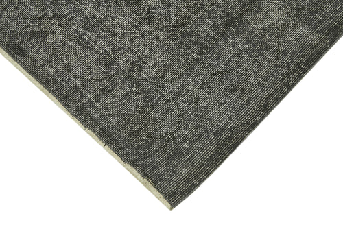 Overdyed Vintage Black Vintage Cotton Wool Handmade Area Rug 6'7'' x 10'0''
