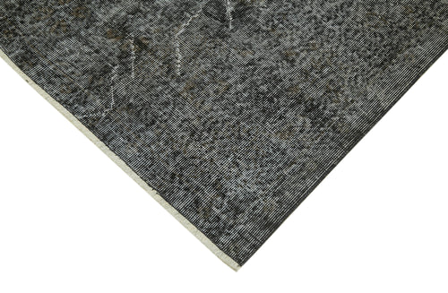 Overdyed Vintage Black Vintage Cotton Wool Handmade Area Rug 6'8'' x 10'0''