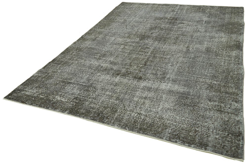 Overdyed Vintage Grey Vintage Cotton Wool Handmade Area Rug 6'9'' x 10'0''