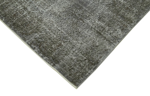 Overdyed Vintage Grey Vintage Cotton Wool Handmade Area Rug 6'9'' x 10'0''