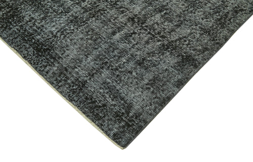 Overdyed Vintage Black Vintage Cotton Wool Handmade Area Rug 6'6'' x 9'7''