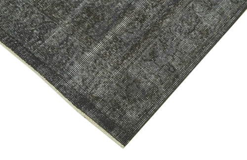 Overdyed Vintage Grey Vintage Cotton Wool Handmade Area Rug 5'4'' x 9'4''