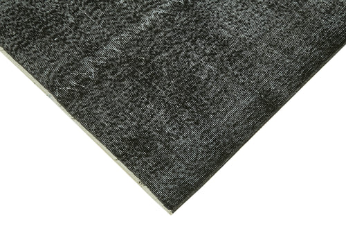 Overdyed Vintage Black Vintage Cotton Wool Handmade Area Rug 6'9'' x 10'0''
