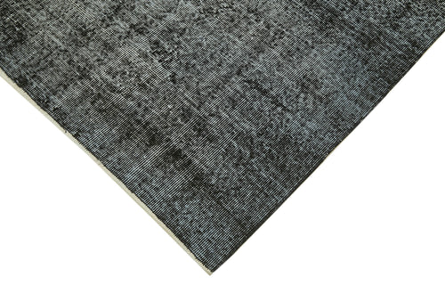 Overdyed Vintage Black Vintage Cotton Wool Handmade Area Rug 6'5'' x 10'1''