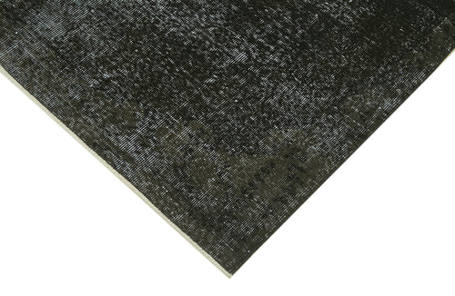 Overdyed Vintage Black Vintage Cotton Wool Handmade Area Rug 6'1'' x 8'3''