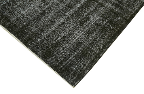 Overdyed Vintage Black Vintage Cotton Wool Handmade Area Rug 6'6'' x 10'0''