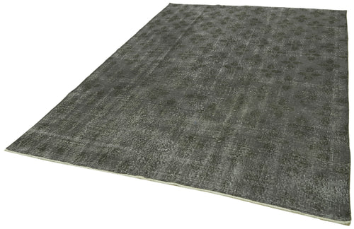 Overdyed Vintage Grey Vintage Cotton Wool Handmade Area Rug 6'8'' x 9'10''