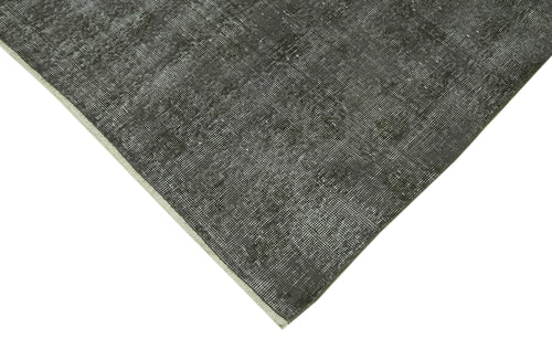 Overdyed Vintage Grey Vintage Cotton Wool Handmade Area Rug 6'8'' x 9'10''