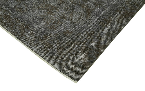 Overdyed Vintage Grey Vintage Cotton Wool Handmade Area Rug 6'5'' x 9'10''