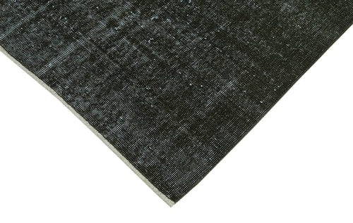 Overdyed Vintage Black Vintage Cotton Wool Handmade Area Rug 5'2'' x 8'8''