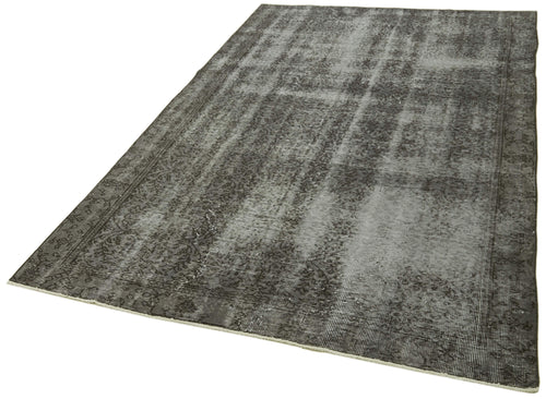 Overdyed Vintage Grey Vintage Cotton Wool Handmade Area Rug 4'11'' x 8'3''