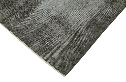 Overdyed Vintage Grey Vintage Cotton Wool Handmade Area Rug 4'11'' x 8'3''