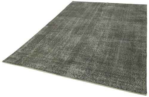Overdyed Vintage Grey Vintage Cotton Wool Handmade Area Rug 6'4'' x 9'8''