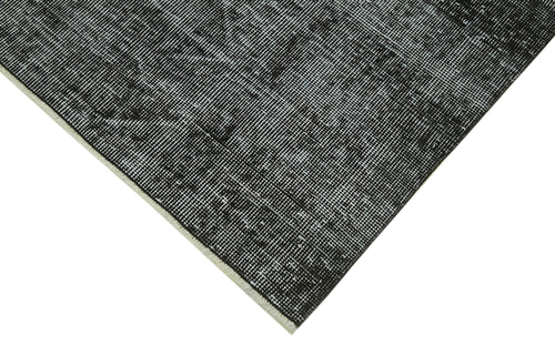 Overdyed Vintage Black Vintage Cotton Wool Handmade Area Rug 5'8'' x 9'1''