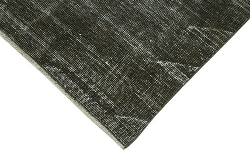Overdyed Vintage Black Vintage Cotton Wool Handmade Area Rug 4'10'' x 8'5''