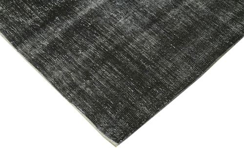 Overdyed Vintage Black Vintage Cotton Wool Handmade Area Rug 6'1'' x 9'4''