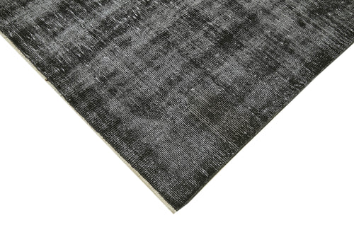 Overdyed Vintage Black Vintage Cotton Wool Handmade Area Rug 6'7'' x 9'9''