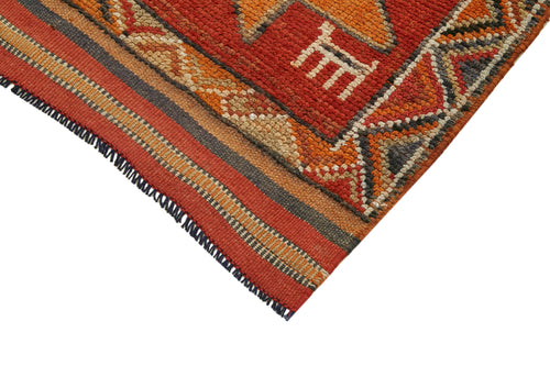 Vintage Herki Red Vintage Cotton Wool Handmade Area Rug 2'11'' x 11'6''