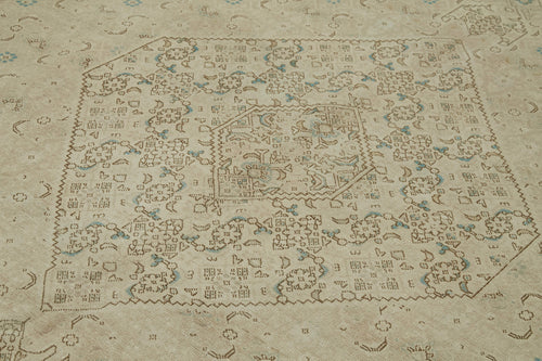 Persian Beige Classic Cotton Wool Handmade Area Rug 8'6'' x 11'7''