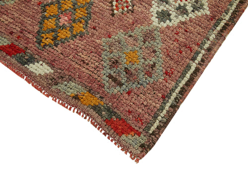 Vintage Herki Red Vintage Cotton Wool Handmade Area Rug 2'9'' x 11'2''